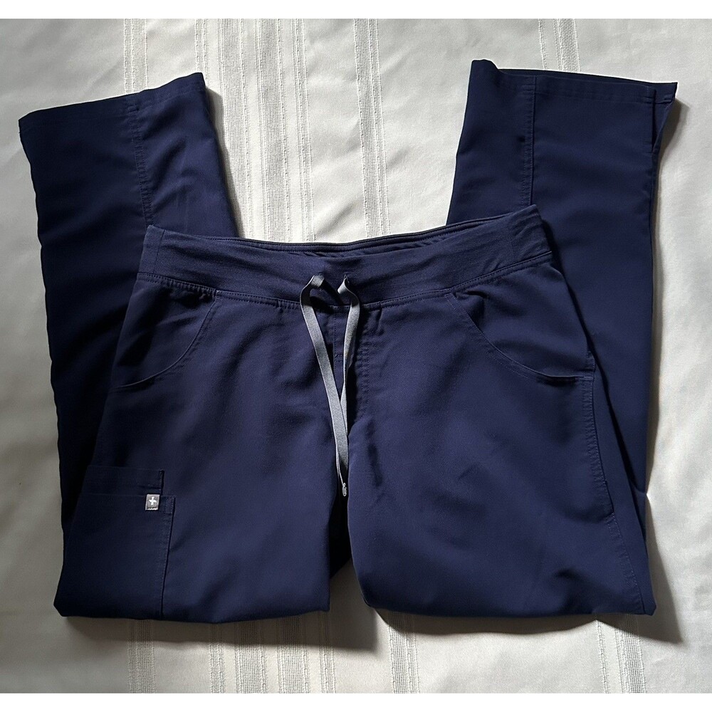 FIGS Kade Cargo Scrub Pants Women’s Size M Petite Navy Blue Technical T21004P